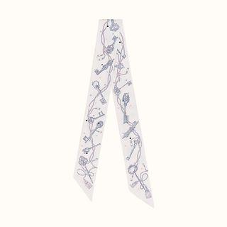 Hermes Les Cles a Pois White Key Twilly