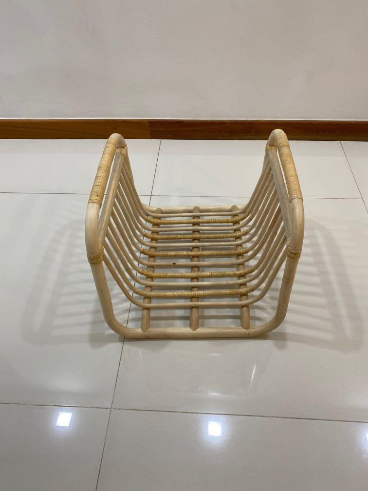 Ikea BUSKBO Magazine stand, rattan41x37 cm, Furniture & Home Living