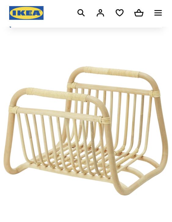 Ikea BUSKBO Magazine stand, rattan41x37 cm, Furniture & Home Living