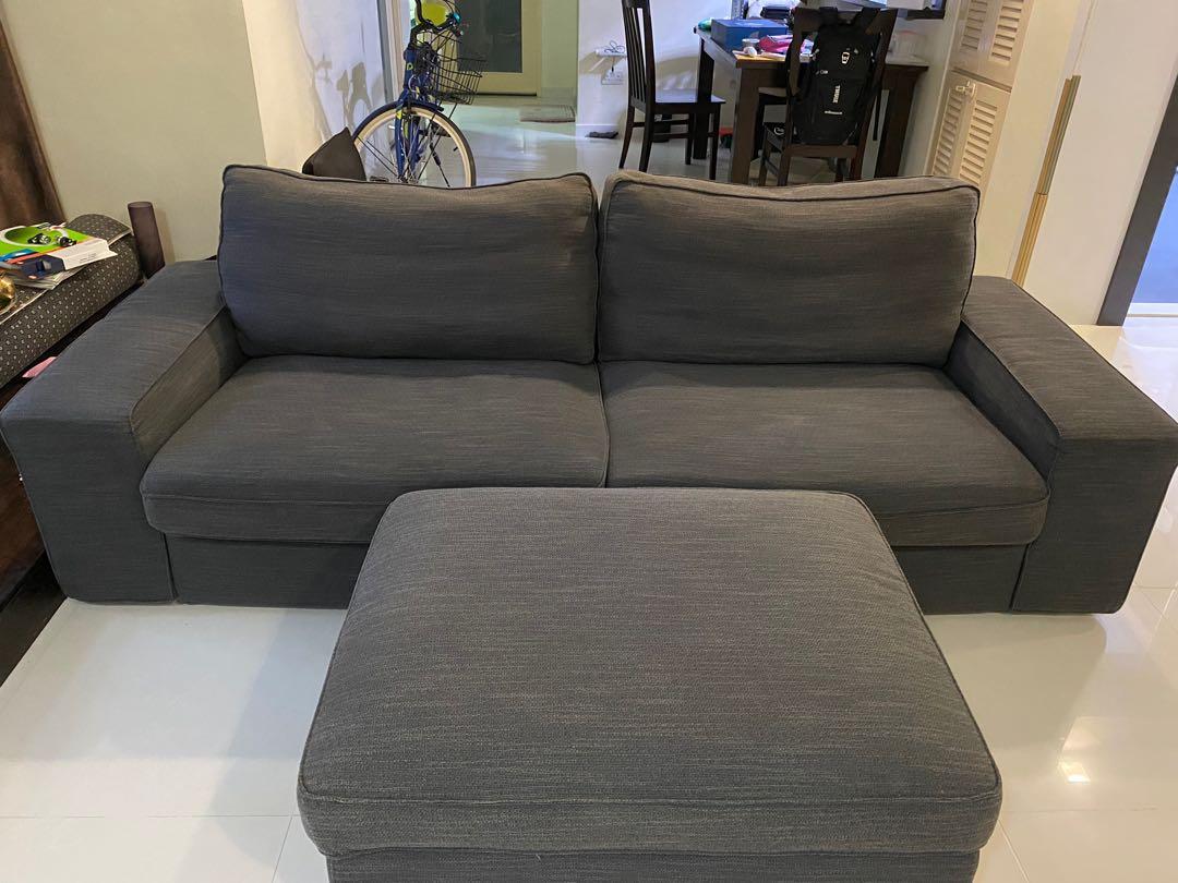 Ikea kivik sofa 3 seater and ottoman, Furniture & Home Living