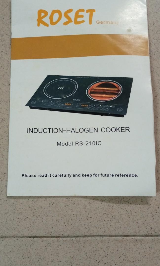 Induction + Halogen Cooker Roset Germany RS2101C, TV & Home Appliances
