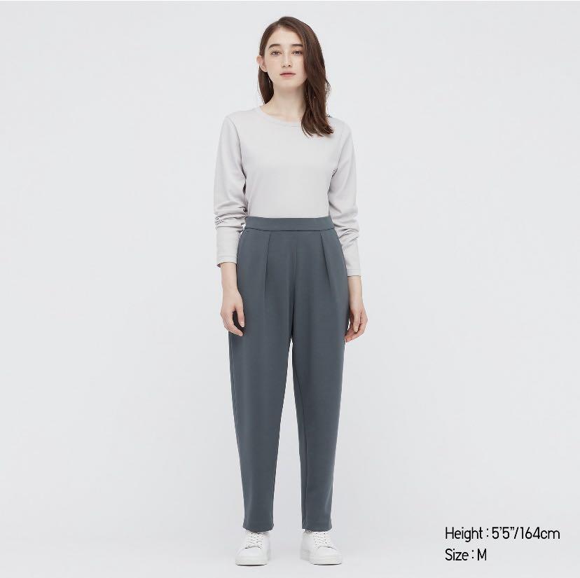 UNIQLO Women Stretch Double Face Tapered Pants, Women's Fashion