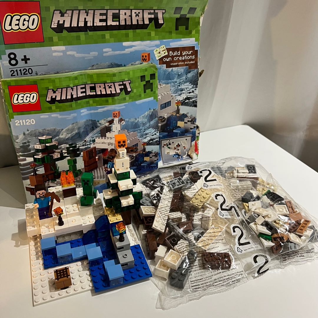 Lego 21120|Minecraft|絕版The Snow Hideout|已開半完成品, 興趣及遊戲