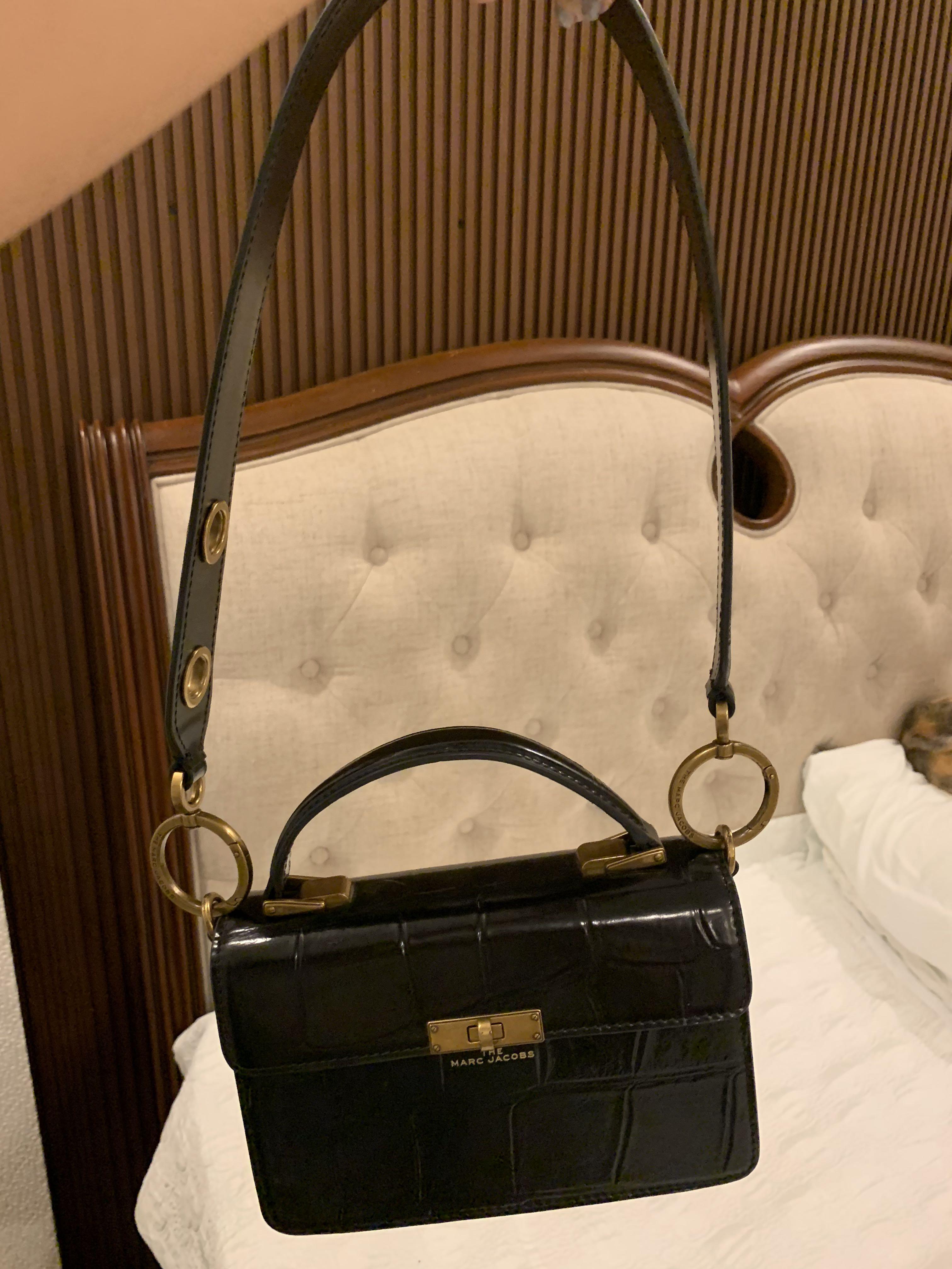 Marc jacobs the downtown croc embossed shop leather shoulder bag