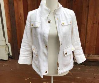 Michael Kors Utility White Linen Jacket