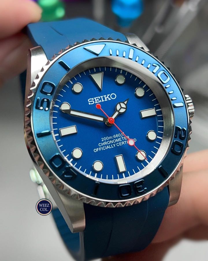 MOD] Seiko SKX Blue Sub with NH35A Movement, Men's Fashion, Watches &  Accessories, Watches on Carousell