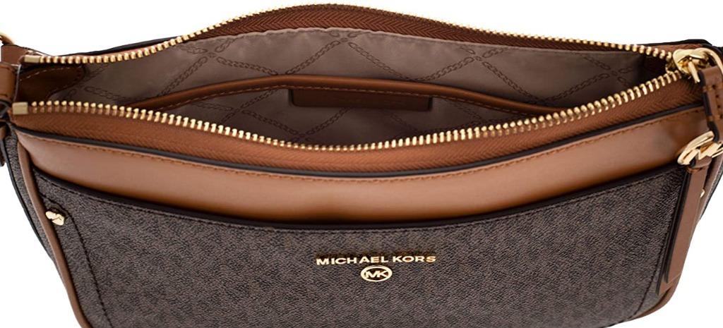 Michael Kors Signature Jet Set Charm Top Zip Pochette Shoulder Bag