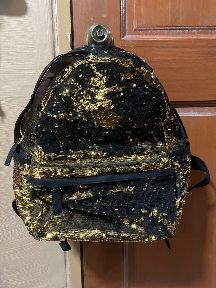 Gold sales sequin backpack