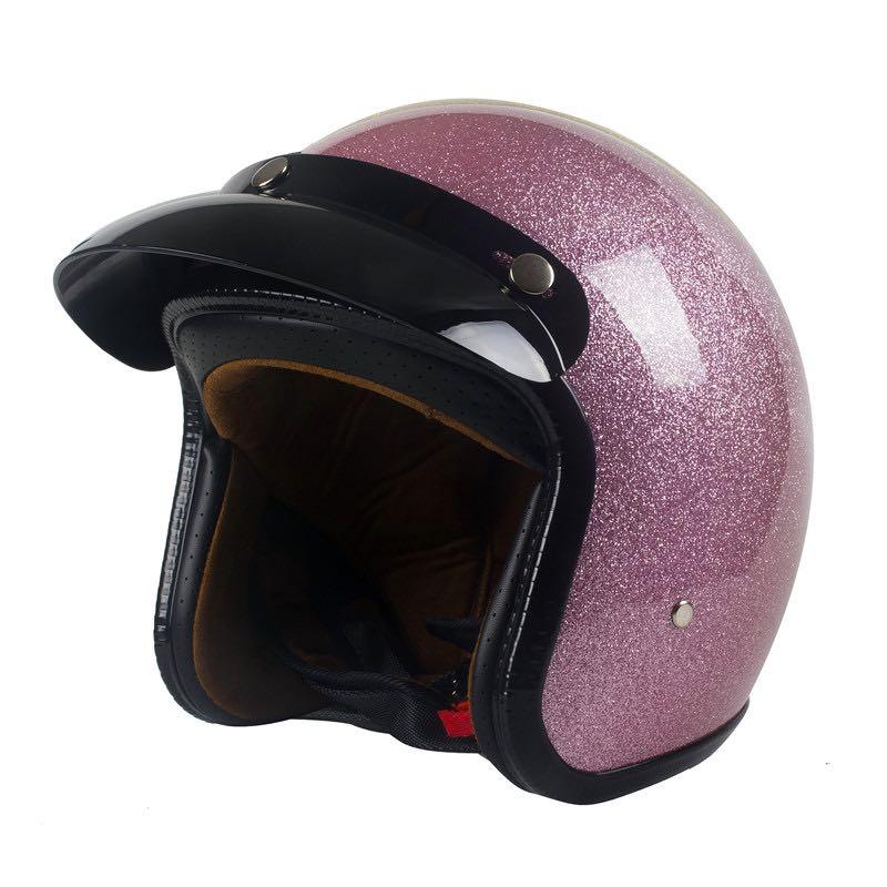 Pink glitter top bike helmet