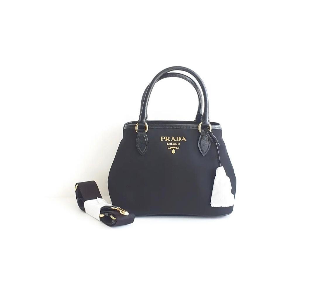 Prada black nylon small Tote Bag 1BA172, Luxury, Bags & Wallets on Carousell