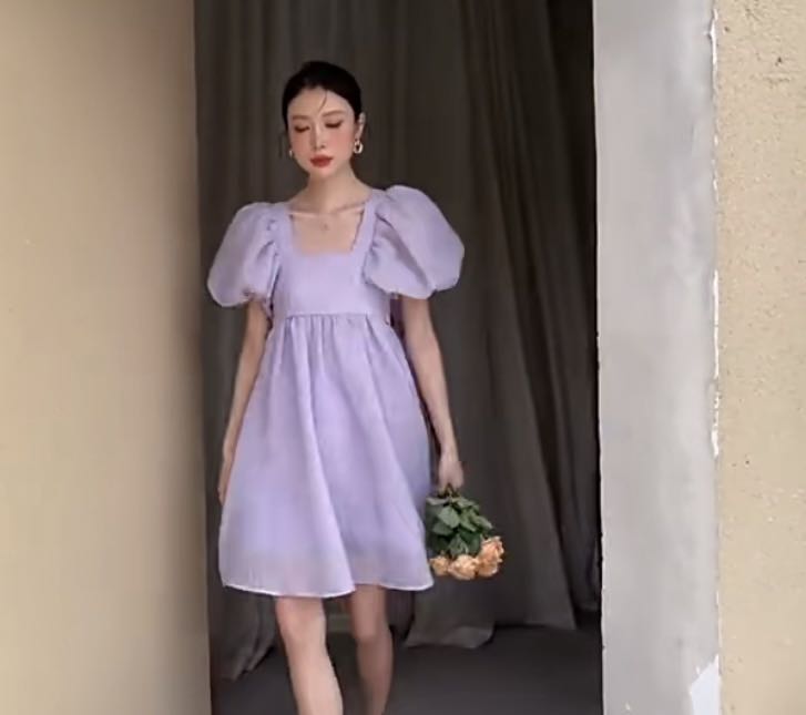 Purple discount babydoll dress