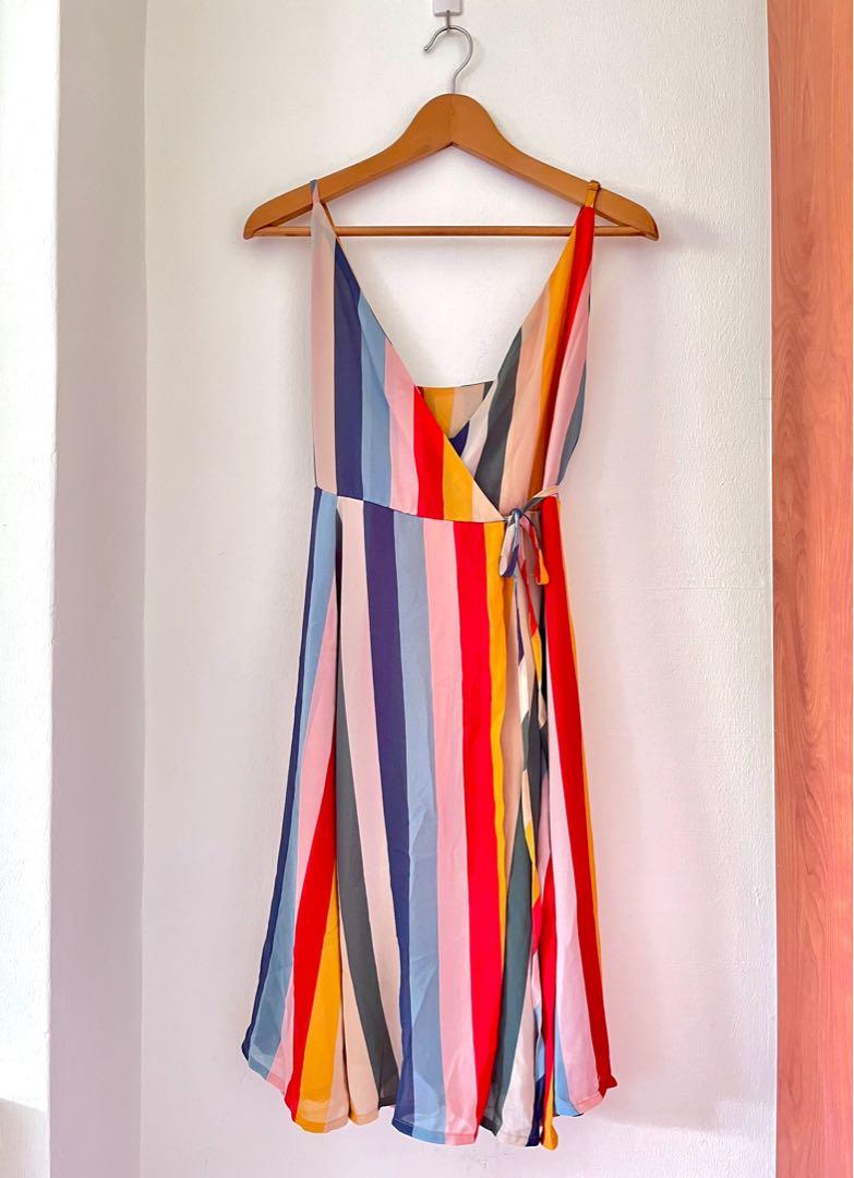 Rainbow red clearance dress