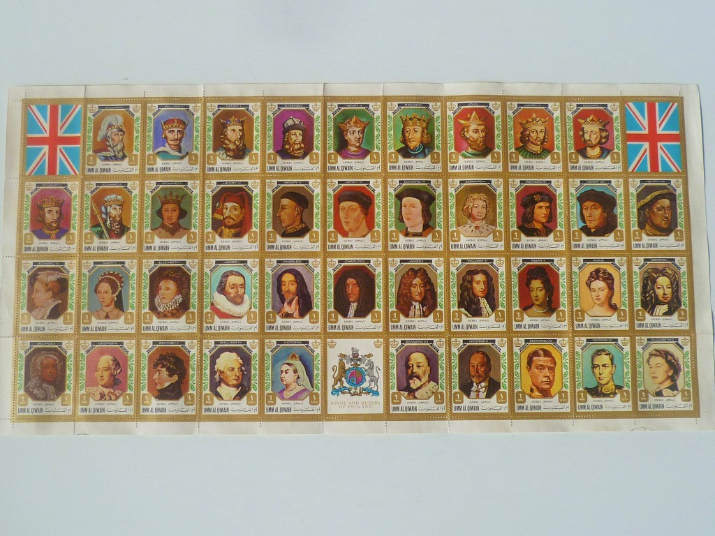 Price dropped !! RARE !!!! 1971 Full Sheet Umm Al Qiwain Stamps Kings
