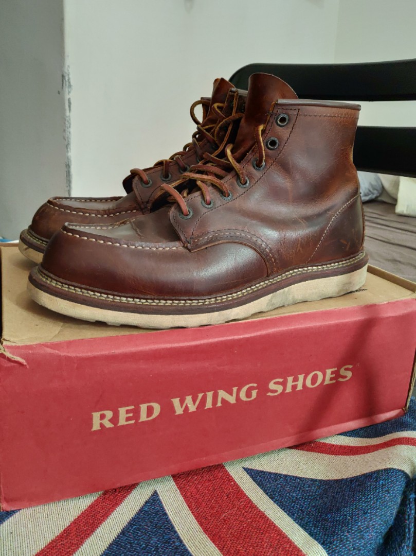 Red Wing 1907 US 9.5 美製瘋馬皮工作靴, 他的時尚, 鞋, 靴在旋轉拍賣