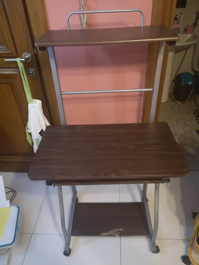 Second hand study table with keyboard storage, Furniture & Home Living
