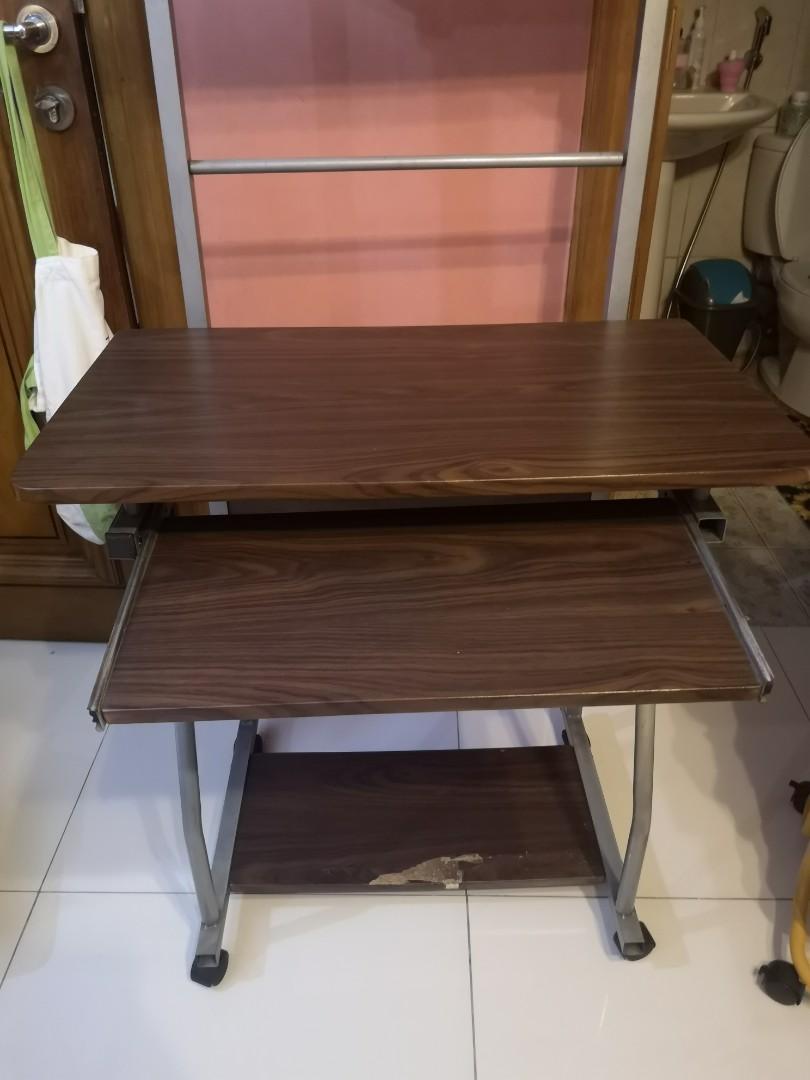 Second hand study table with keyboard storage, Furniture & Home Living