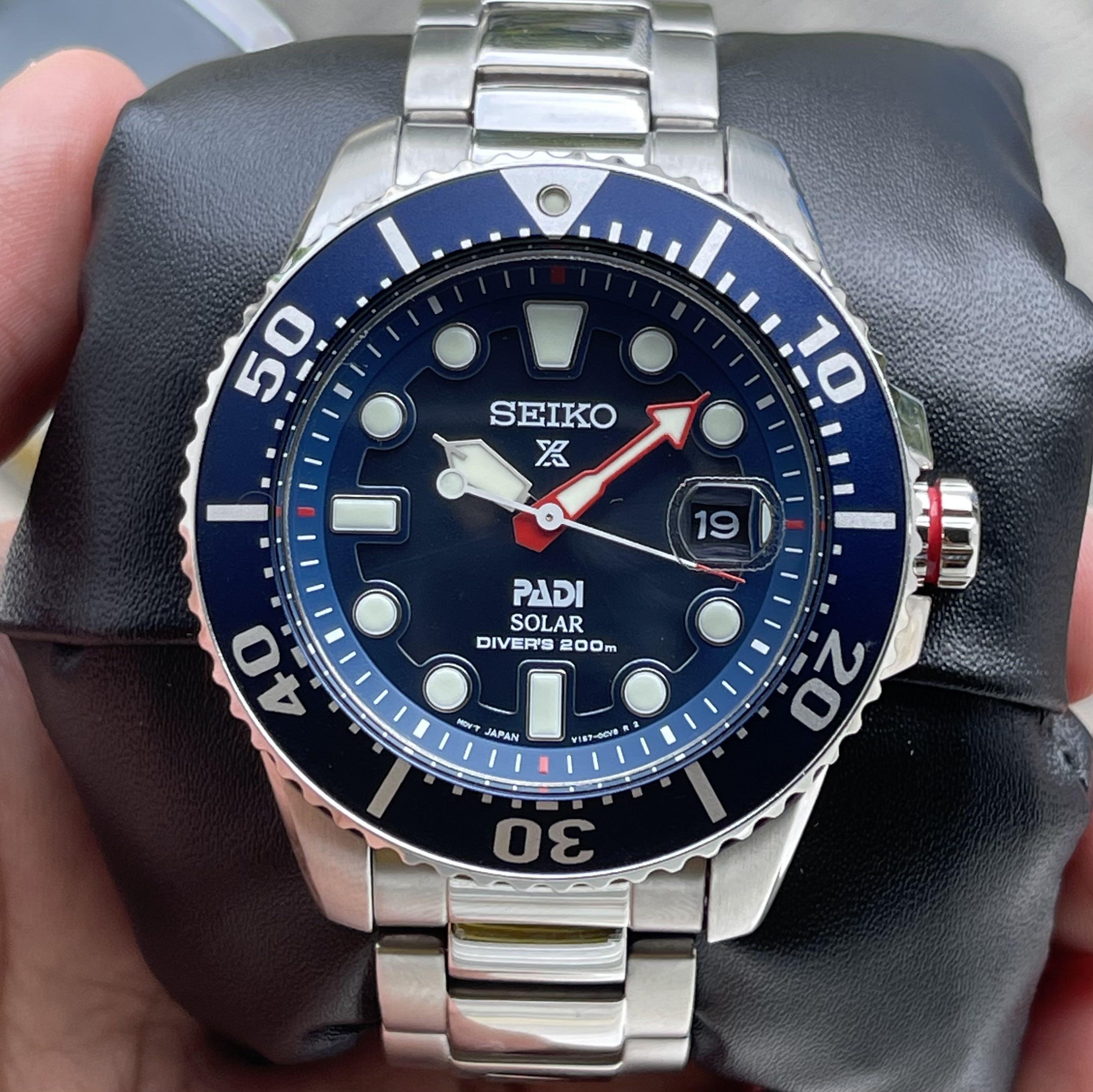 Seiko Prospex PADI Edition Solar Powered ISO Rated Diver's 200m Dive Watch  in Blue SNE435P1 SNE435 Full Box in Great Condition!, Men's Fashion,  Watches & Accessories, Watches on Carousell