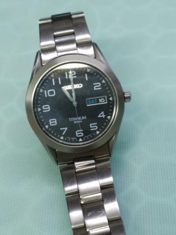 Seiko titanium water resistant 50m on sale