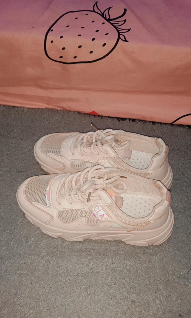 soft pink sneakers