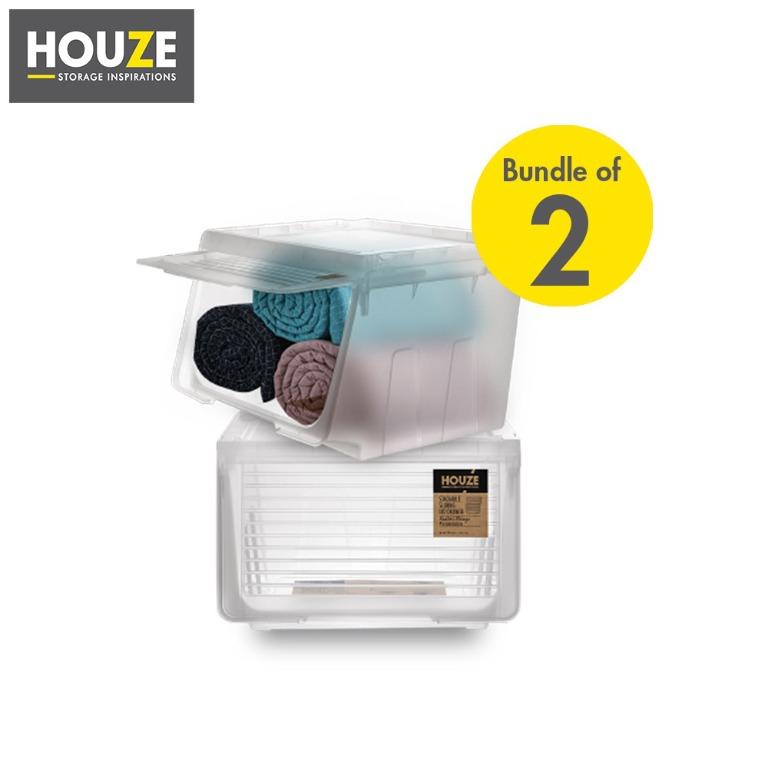 Stackable Sliding Lid Drawer (Large) [Set of 2], Furniture & Home ...