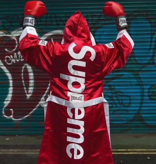 Supreme Everlast Satin Hooded Boxing Robe Men s Fashion Tops Sets Formal Shirts on Carousell