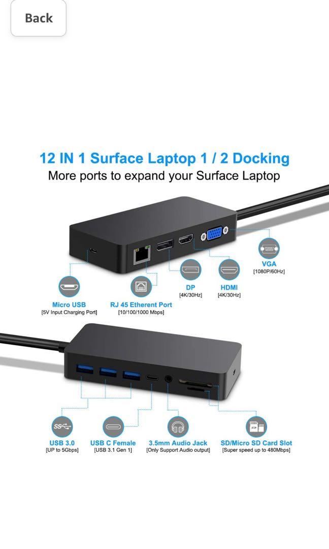 Surface Laptop 1St Gen Laptop 2 Docking Station, Microsoft Surface