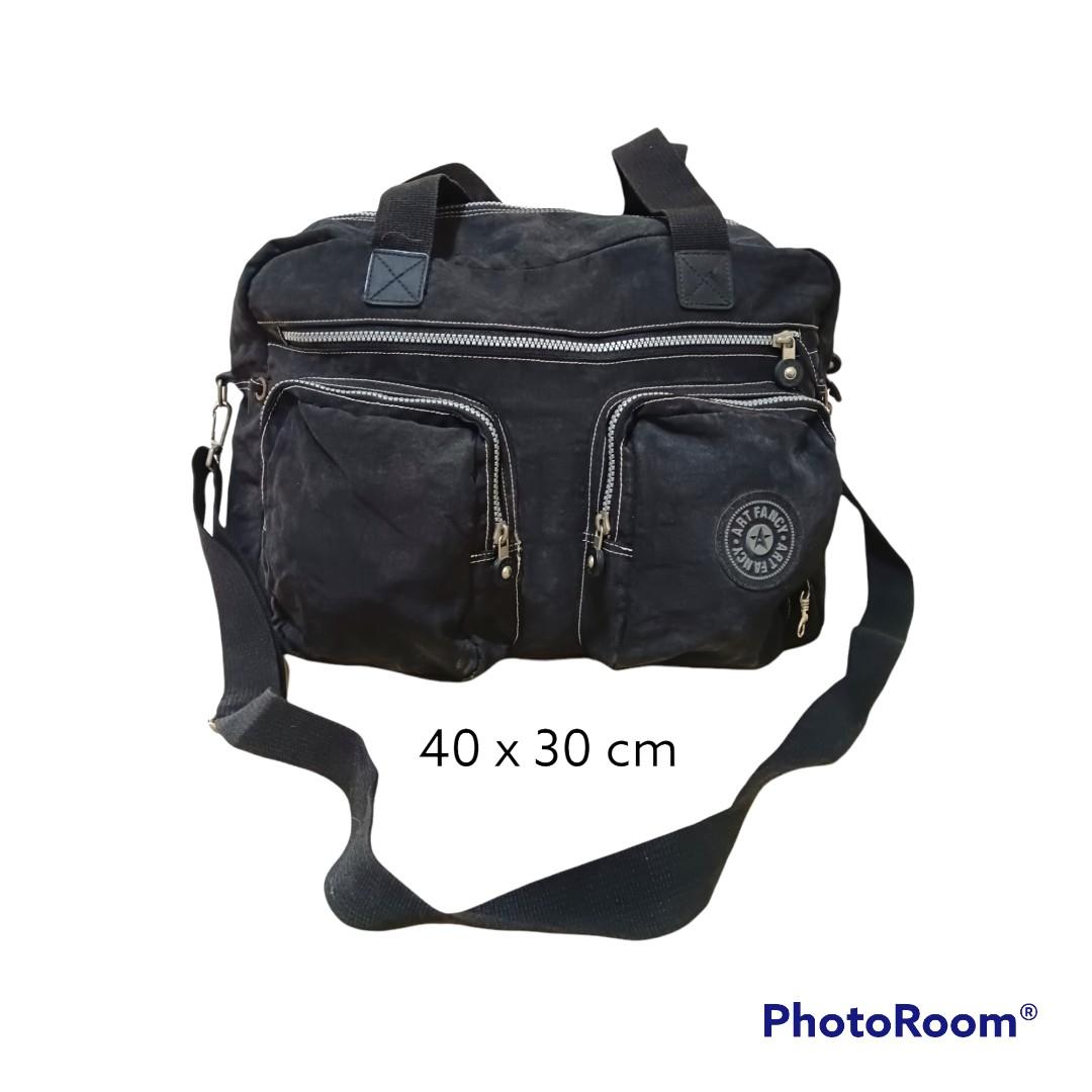 Tas kantor bahan parasut dengan banyak ruang, Fesyen Pria, Tas & Dompet