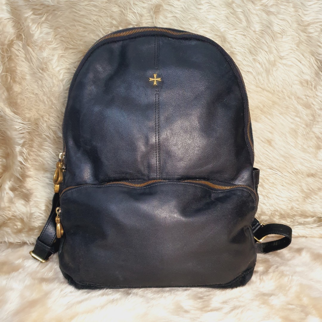 Tough worker genuine leather backpack