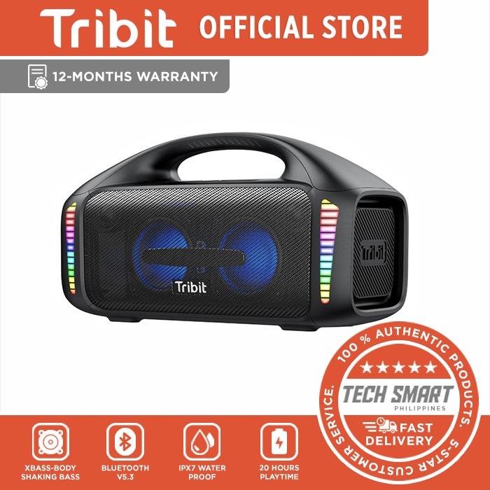 Tribit Stormbox Blast Wireless Party Speaker (Category: Soundbars, Speakers & Amplifiers) located in Manila. Submitted by techsmartph (Listing ID 1149915680, Image 1). Description: * XBass-Body-shaking Bass * Signal filtering and shielding technology (no base noise) * -110dB custom passive radiator --45Hz * Led light * Blutooth 5.3, up to 50 meters bluetooth distance * IPX7 WATERPROOF*(Soak in one meter of water for 30 minutes) * Powerbank for ch