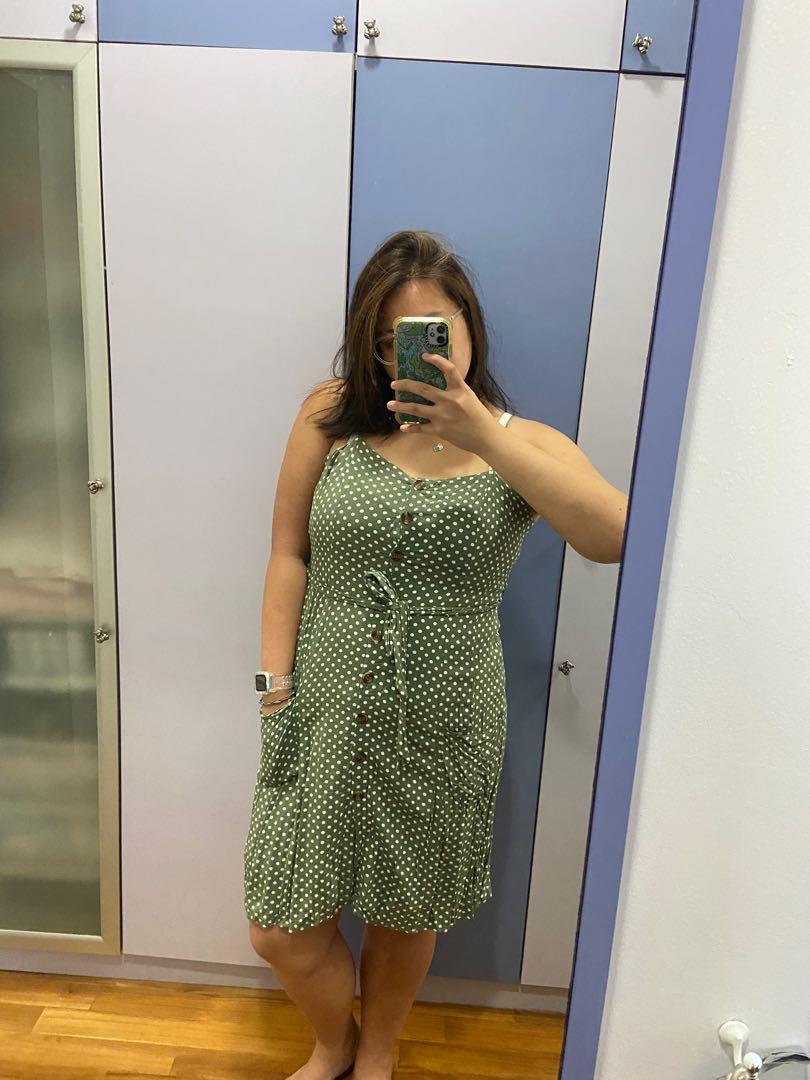 UK16 Showpo Green polka dot dress Women s Fashion Dresses Sets
