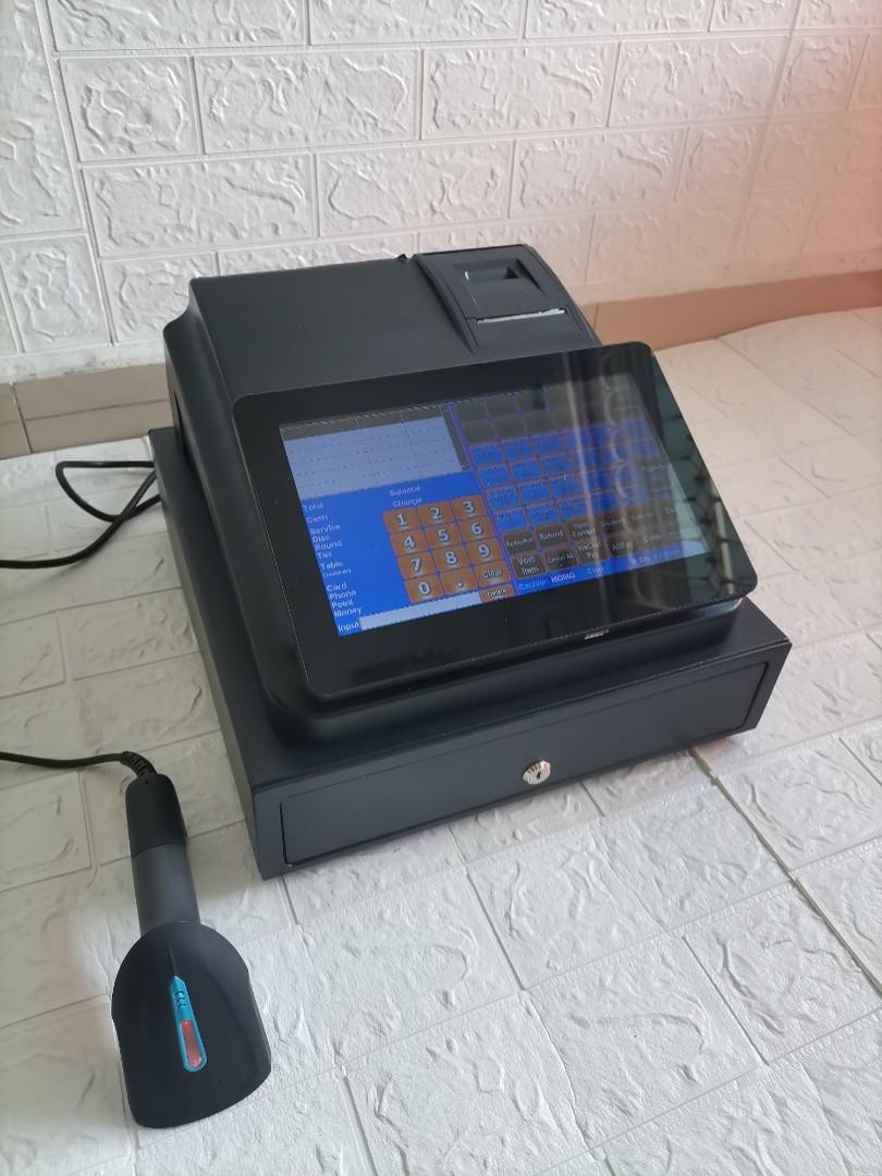 Used cash outlet register with scanner