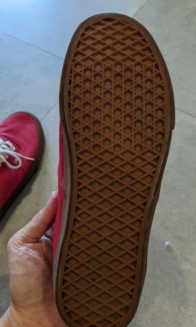 red vans with gum bottom