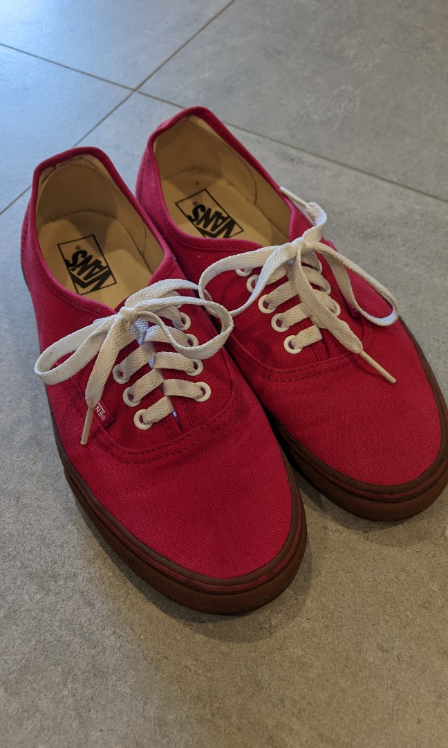 red vans with gum bottom