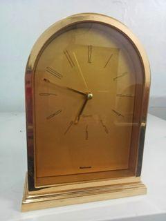Vintage Gold Brass National Quartz Desk Clock (Heavy)