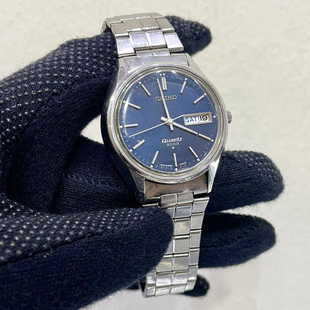 Vintage Seiko Blue Dial Quartz 3003 Watch, Luxury, Watches on Carousell