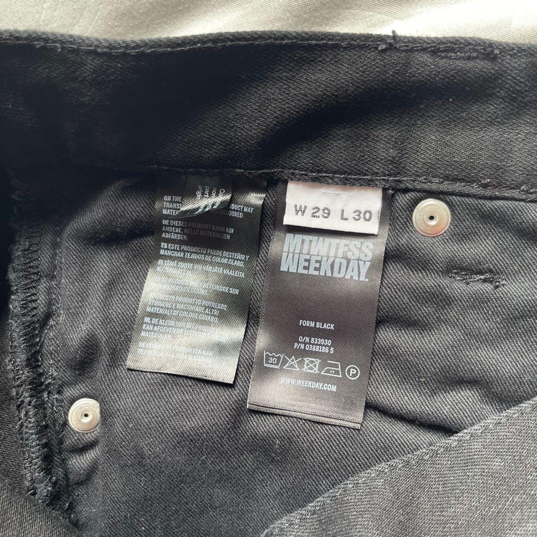 WEEKDAY skinny jeans black, Fesyen Pria 