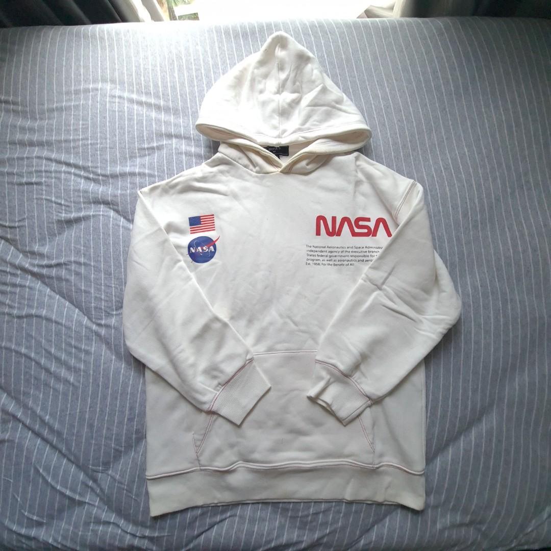 White hoodie nasa new arrivals
