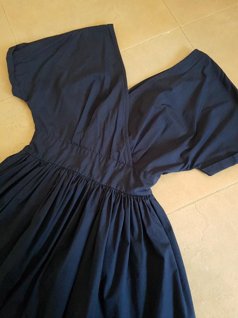 Zalora navy shop blue dress