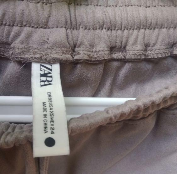 Zara faux suede jogger in sand, Fesyen 