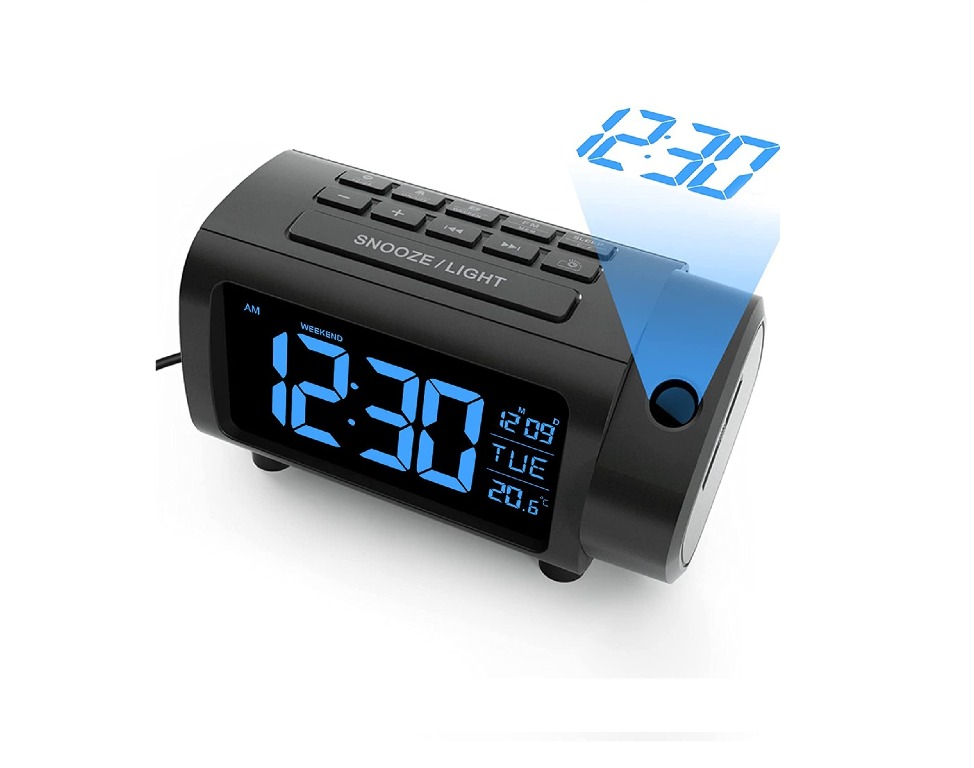 12988) LIORQUE Projection Alarm Clock for Bedroom, InCell Projection