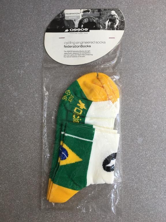 ASSOS Cycling Socks Federation Brazil Brasil Made In Italy Small Medium Large 