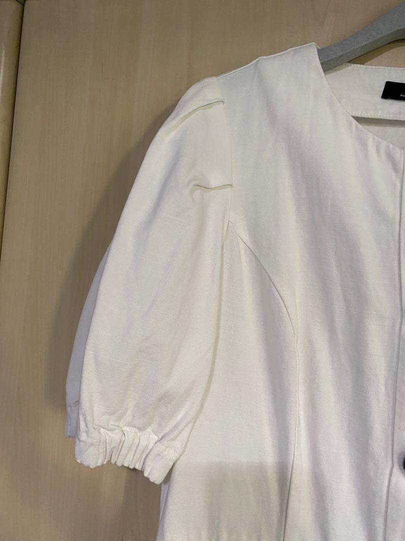 AUTH ZARA WHITE BUTTON DOWN MINI DRESS VERY NICE MATERIAL DOESNT CREASE