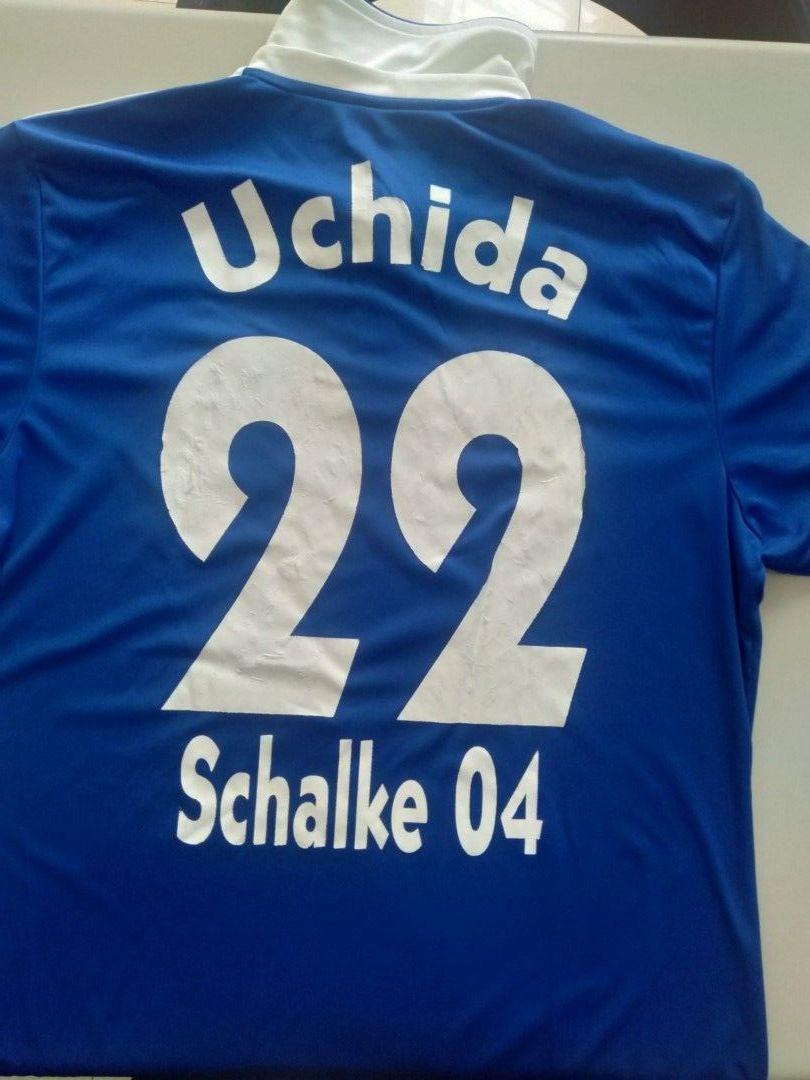 Authentic Adidas Schalke04 Home Jersey (Category: Activewear) located in Manila. Submitted by ryanf888 (Listing ID 1146664126, Image 3). Description: Authentic Adidas Schalke04 Home Jersey With nameset. UCHIDA #22 slight fading on Gazprom logo, otherwise still very fresh..