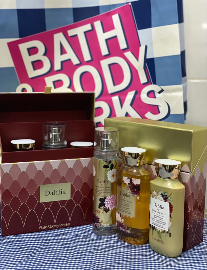 Bath and body works Dahlia gift set, Beauty & Personal Care, Bath