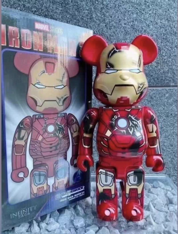 BEARBRICK Iron Man Mark VII damage Version 400 %, Hobbies