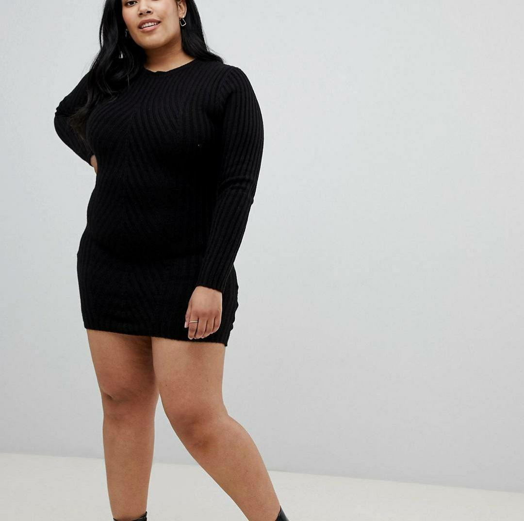 BNWT Plus size Curve Brave soul black poppy jumper dress Women s Fashion Dresses Sets Dresses on Carousell