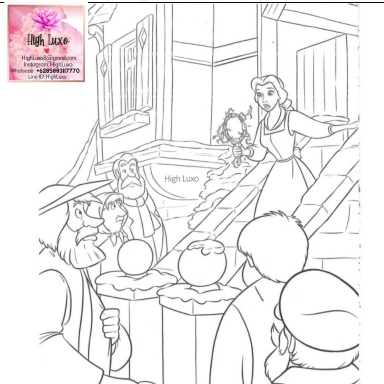 Buku Mewarnai Simply Colouring Disney Beauty and The Beast Princess