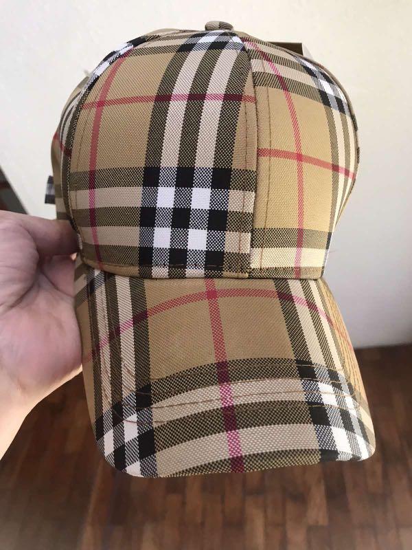 Burberry plaid hat on sale