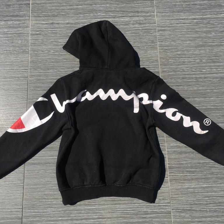 Supreme x champion hoodie black discount