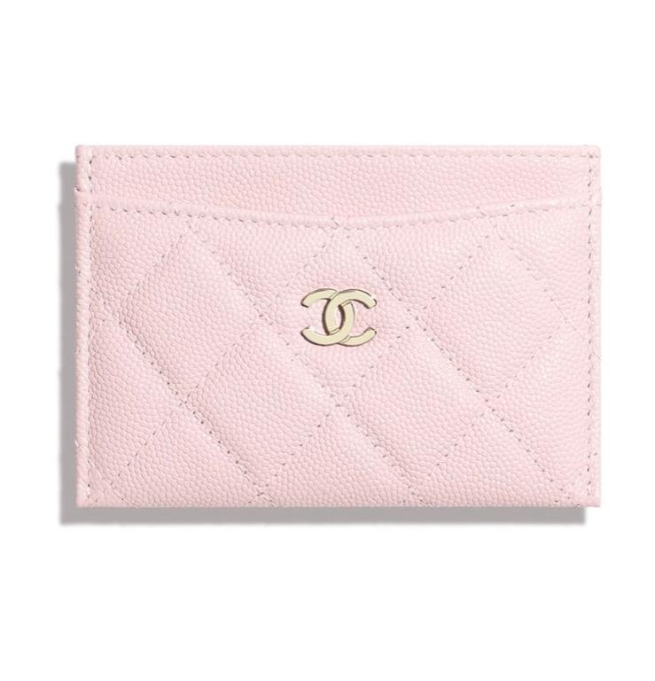 CHANEL, Bags, Nwt Chanel 22s Nh62 Pink Caviar Snap Card Holder Wallet  Gold Hardware